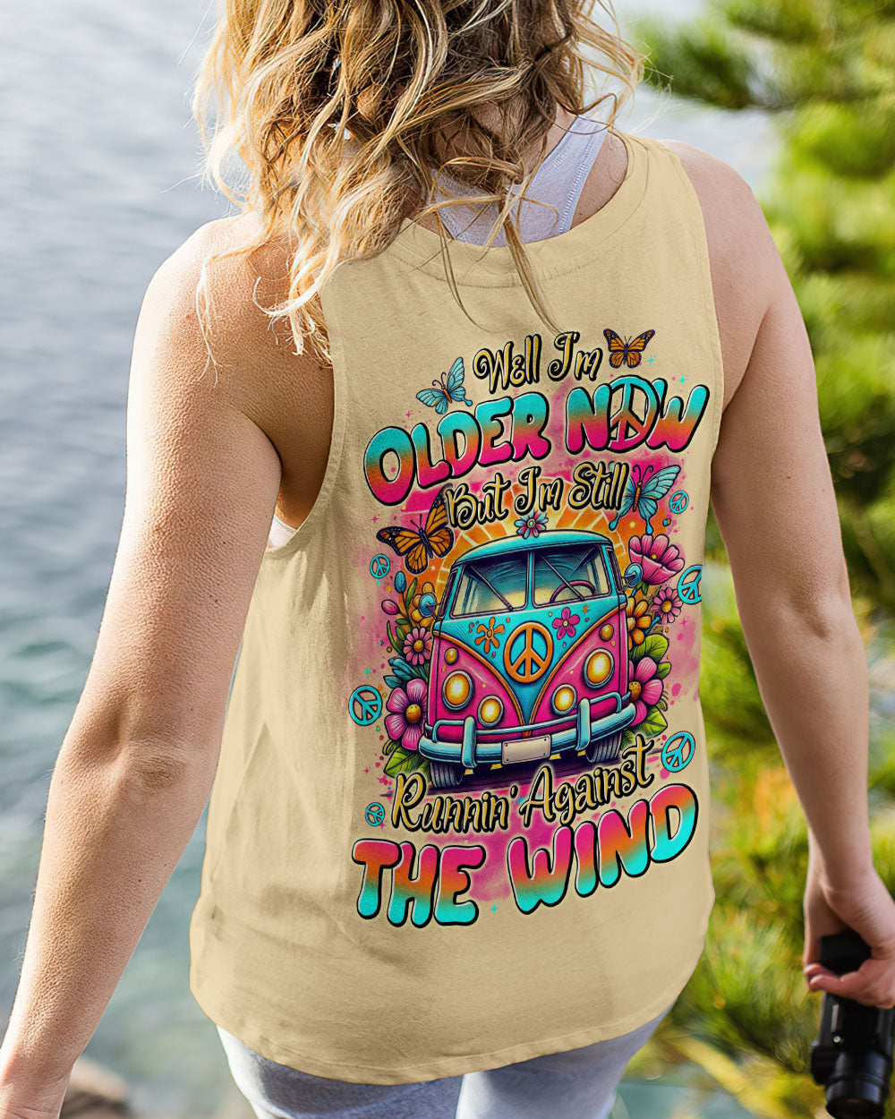 Older Now Runnin Against the Wind Retro Hippie Peace Van AOP Shirts _7_ dM2D6