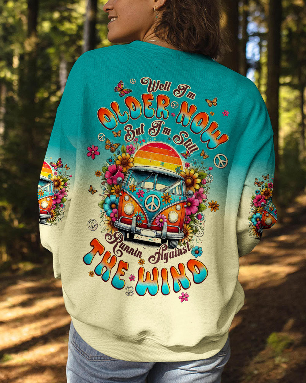 Older Now Runnin Against the Wind Retro Hippie Van Graphic AOP Shirts _10_ VJuYC