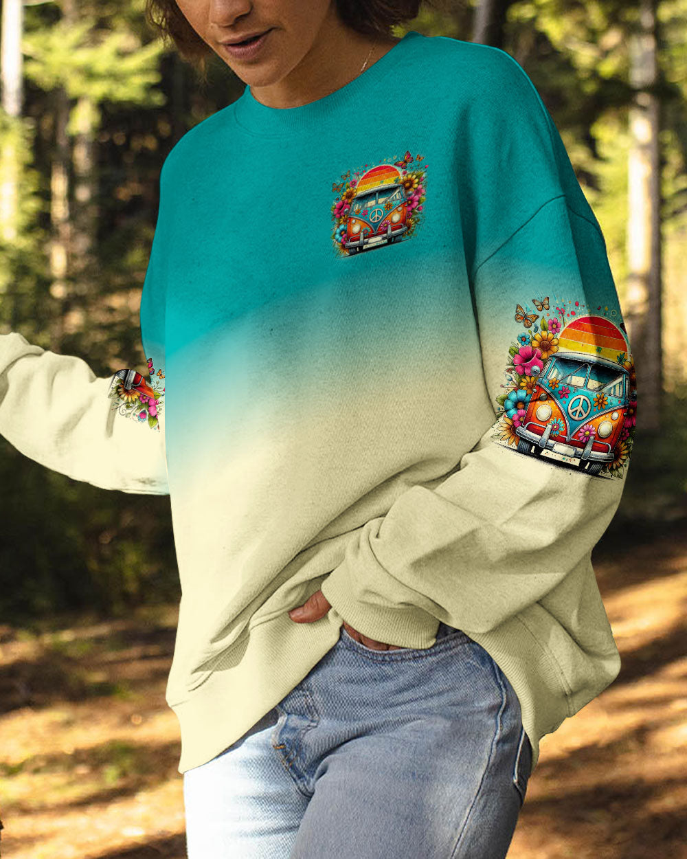 Older Now Runnin Against the Wind Retro Hippie Van Graphic AOP Shirts _9_ Ehqp5