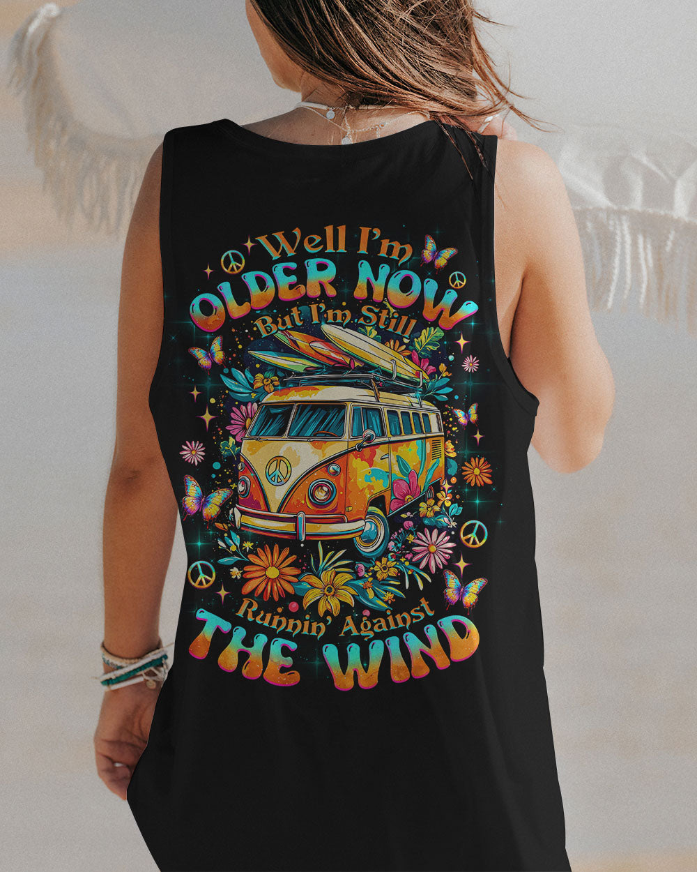 Older Now Runnin_E2_80_99 Against the Wind Flower Vintaege Hippie Van AOP Shirts _14_ 7bsQT