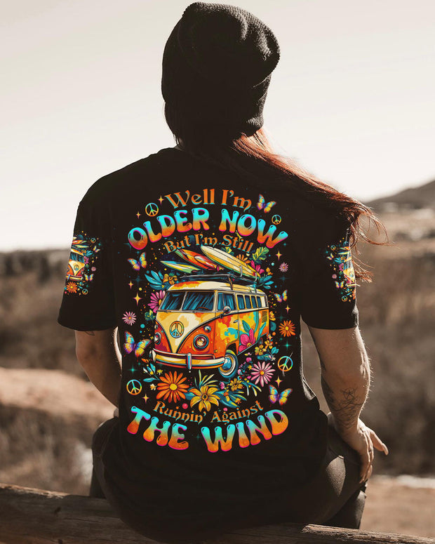 Older Now Running Against the Wind - Flower Vintaege Hippie Van - AOP Shirts QT5072701