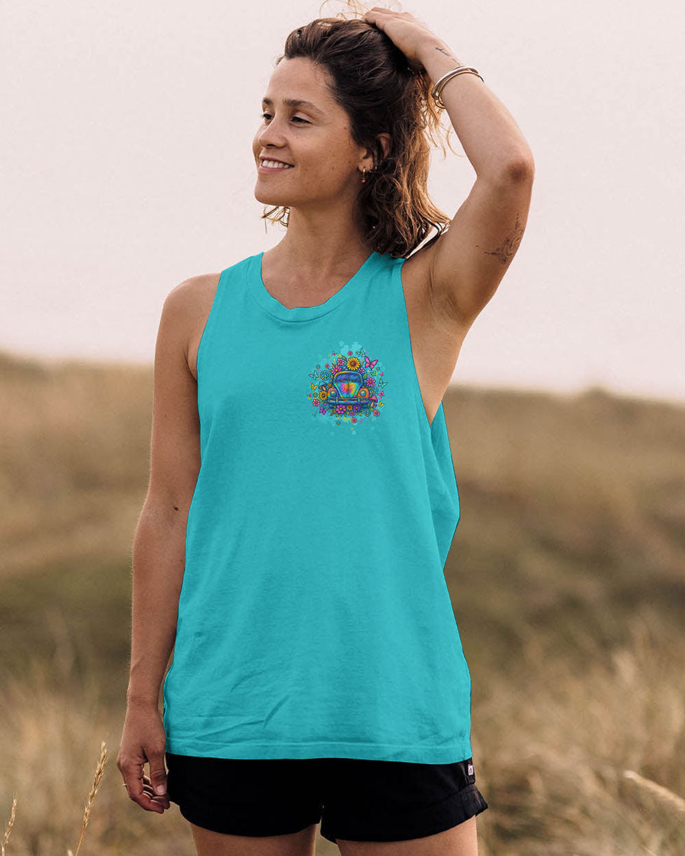 Older Now Runnin_E2_80_99 Against the Wind Psychedelic Tie Dye Car Graphic for Women AOP Shirts _12_ rV9jt