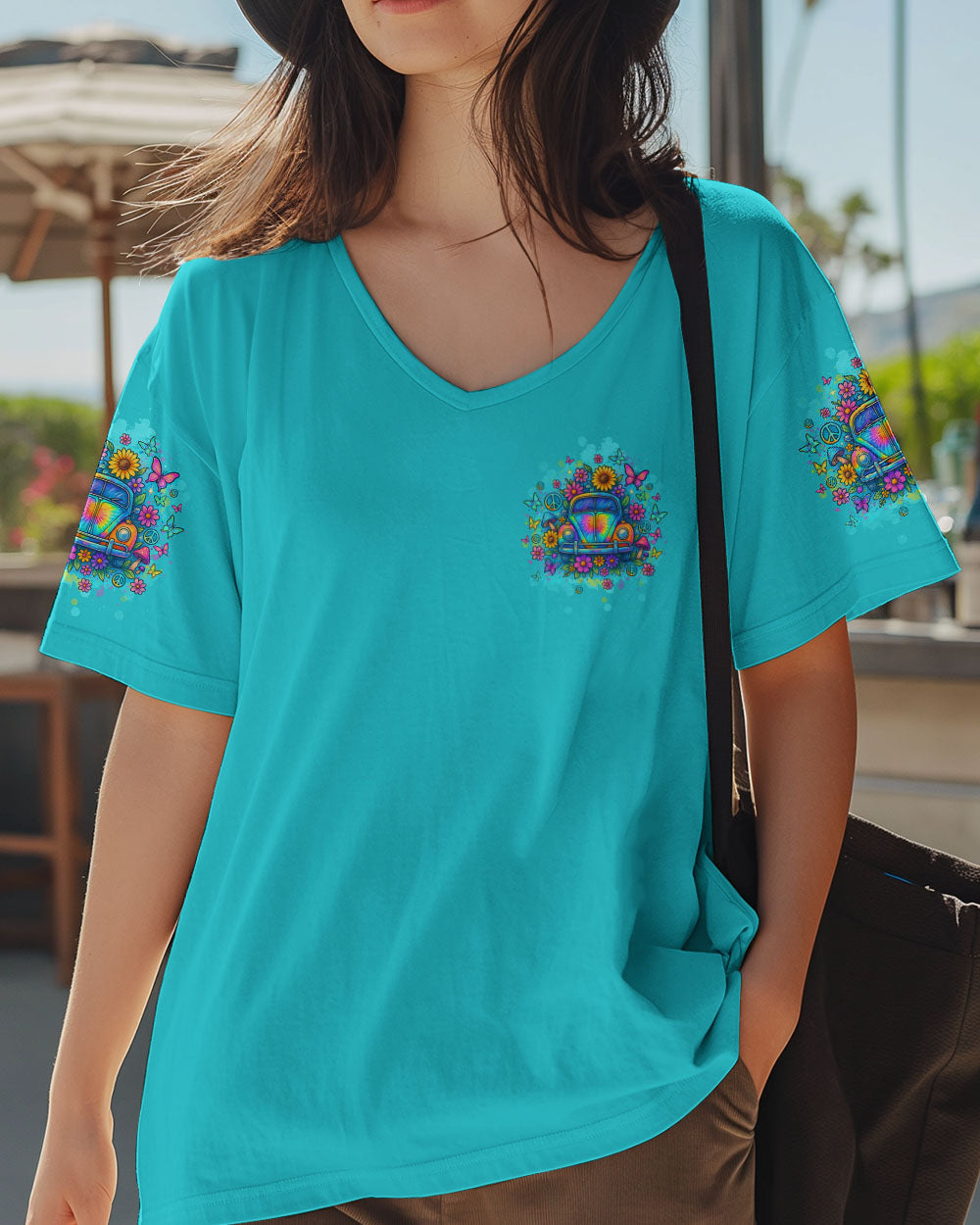 Older Now Runnin_E2_80_99 Against the Wind Psychedelic Tie Dye Car Graphic for Women AOP Shirts _4_ omvRv