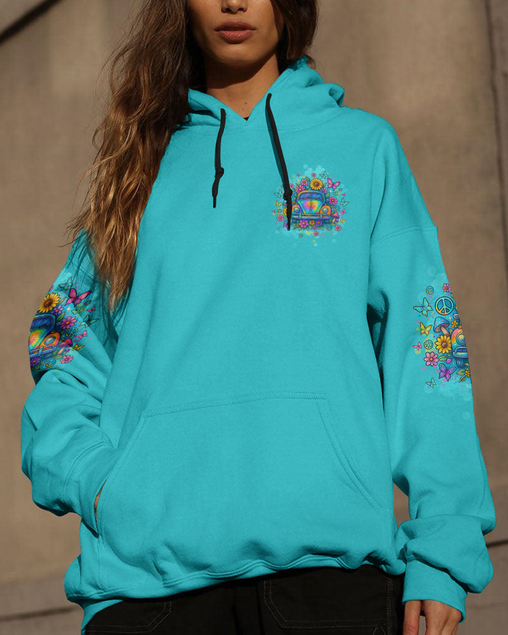 Older Now Runnin_E2_80_99 Against the Wind Psychedelic Tie Dye Car Graphic for Women AOP Shirts _6_ hnooe