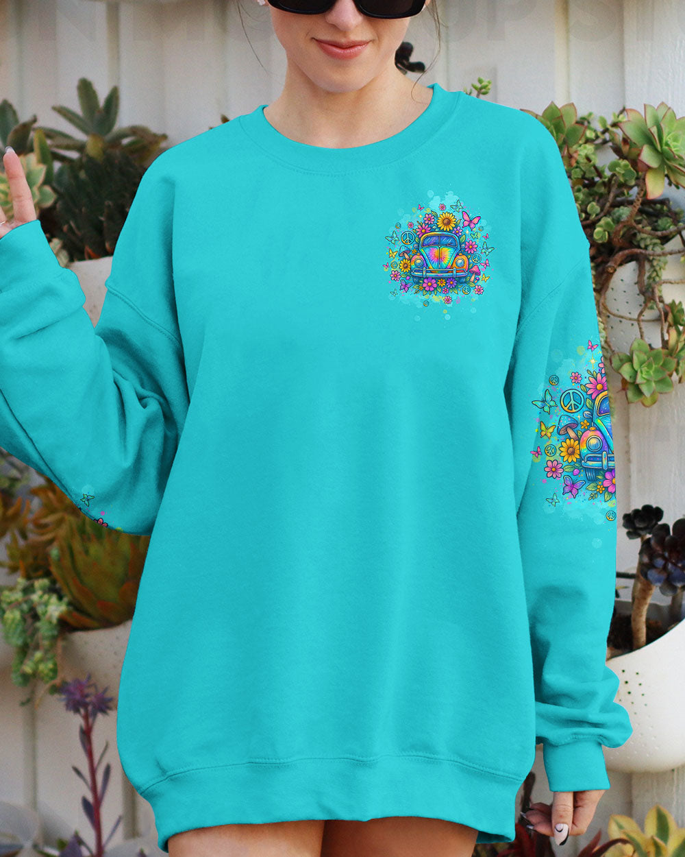 Older Now Runnin_E2_80_99 Against the Wind Psychedelic Tie Dye Car Graphic for Women AOP Shirts _8_ hjK1l