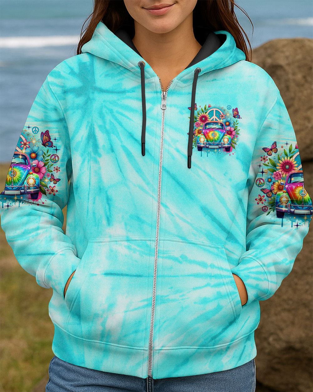 Older Now Running Against the Wind Peace VW Bus _26 Flower Power Perfect for Hippie Style AOP Shirts _4_ P1cG4