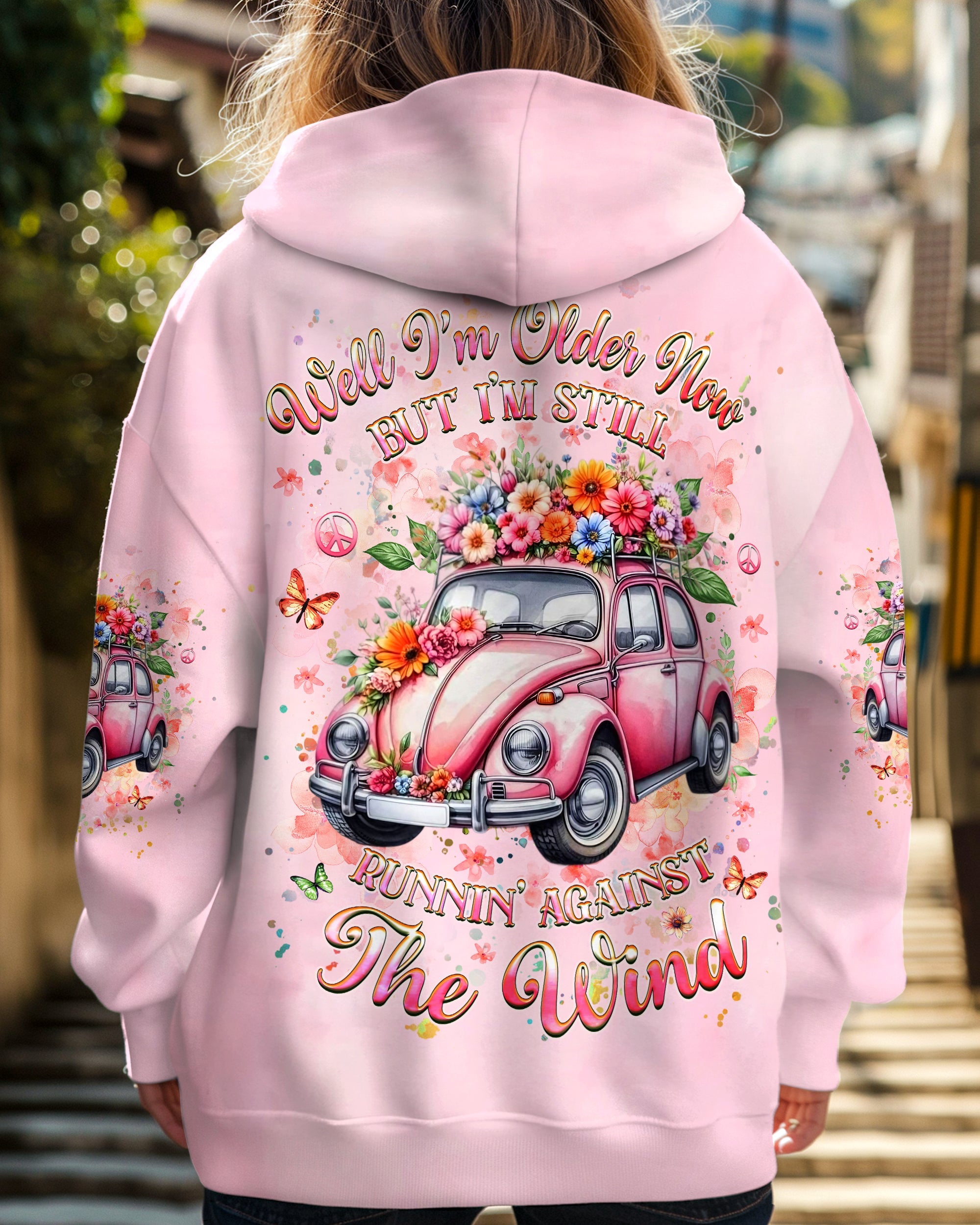 Older Now Still Runnin Against The Wind Floral Retro Car Hippie AOP Shirts _1_ ZLD0W