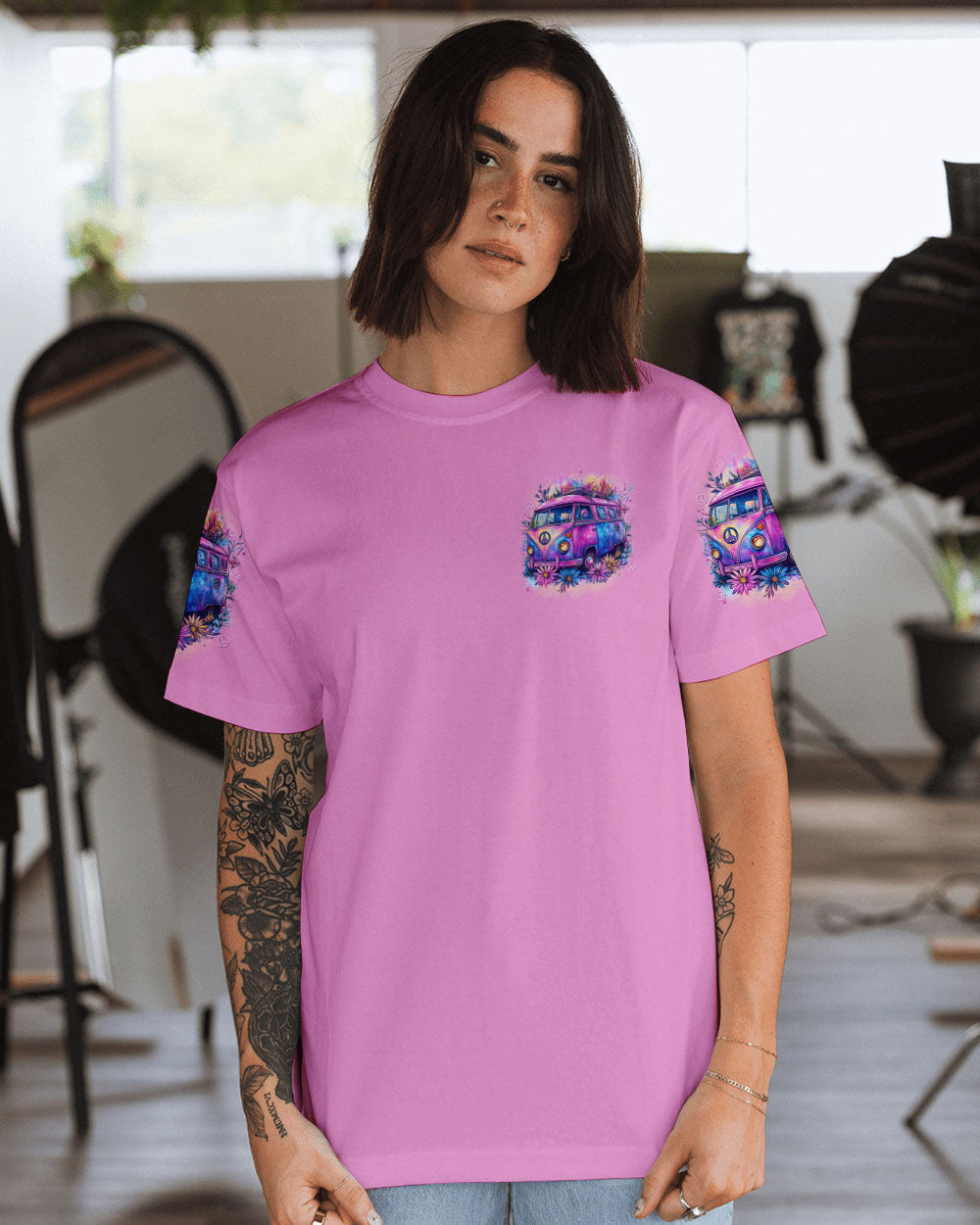 Older Now Still Runnin Against The Wind Retro Floral Van Hippie AOP Shirts _3_ 2swFW