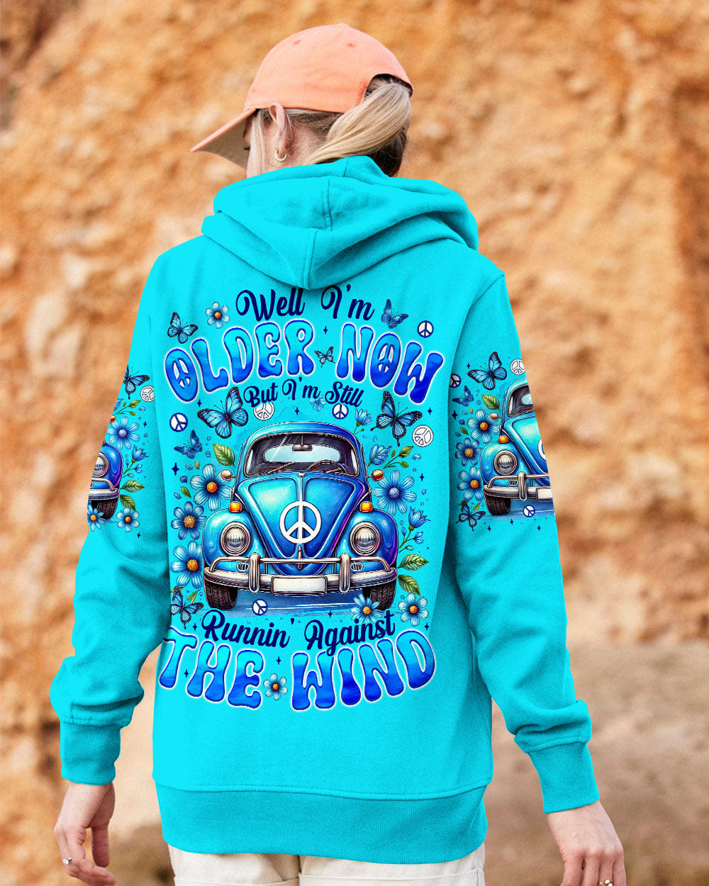 Older Now Still Runnin Against the Wind Blue VW Bug Car Graphic AOP Shirts _11_ TqV3e