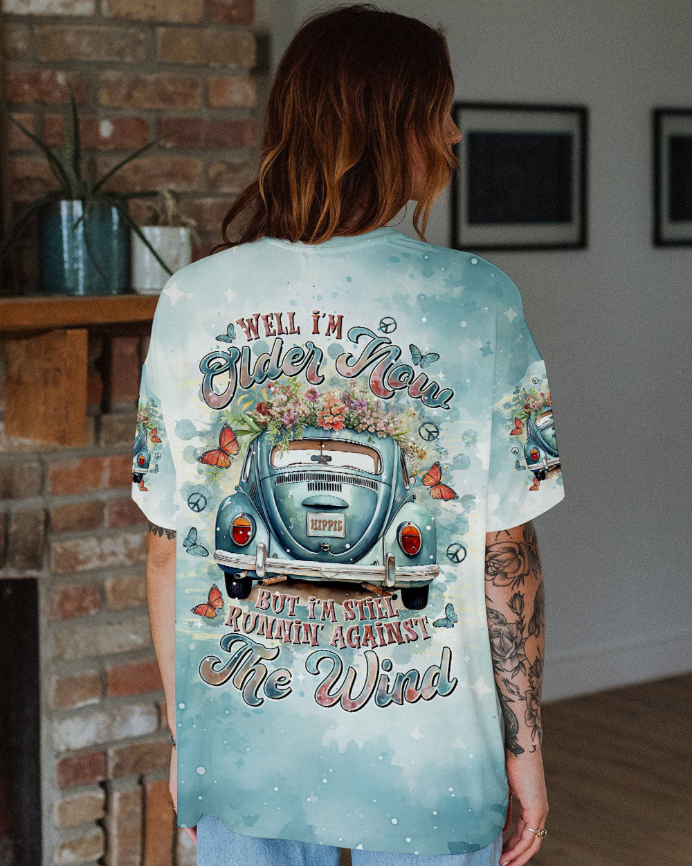 Older Now Still Runnin Against the Wind Blue VW Hippie Van AOP Shirts _3_ cRd55