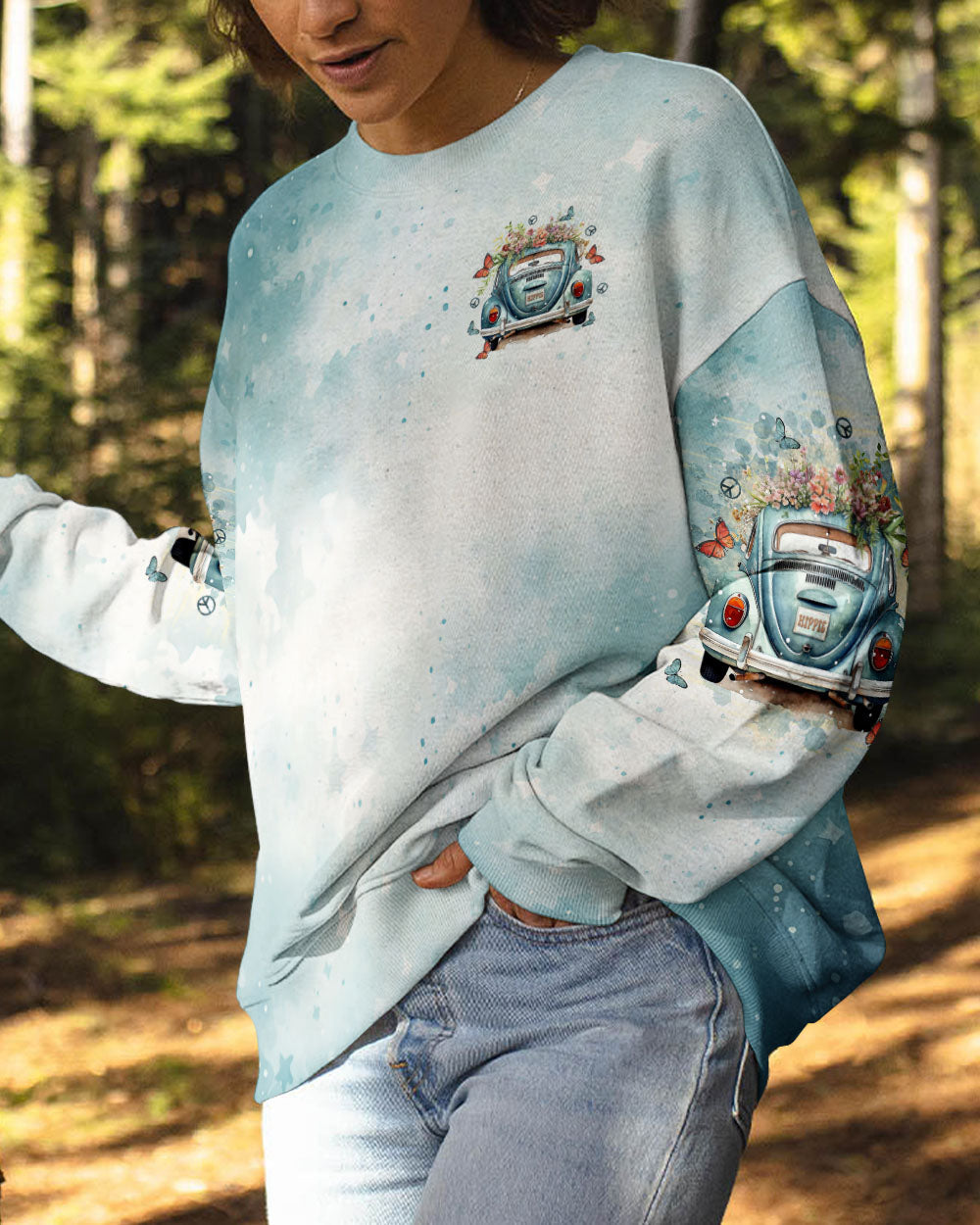 Older Now Still Runnin Against the Wind Blue VW Hippie Van AOP Shirts _8_ rkWd0