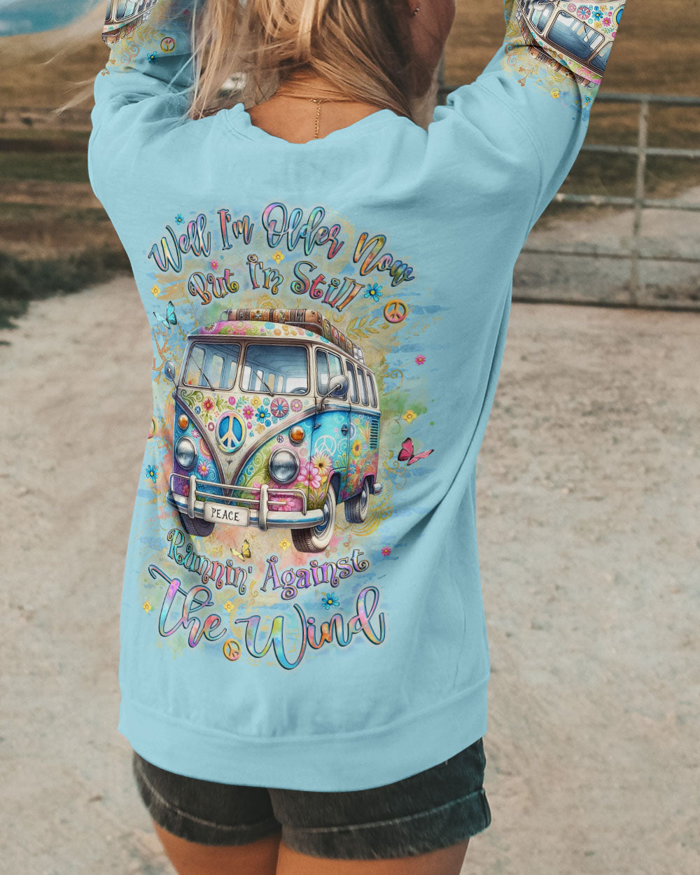 Older Now Still Runnin Against the Wind Colorful Peace Van AOP shirts _3_ A0dQr