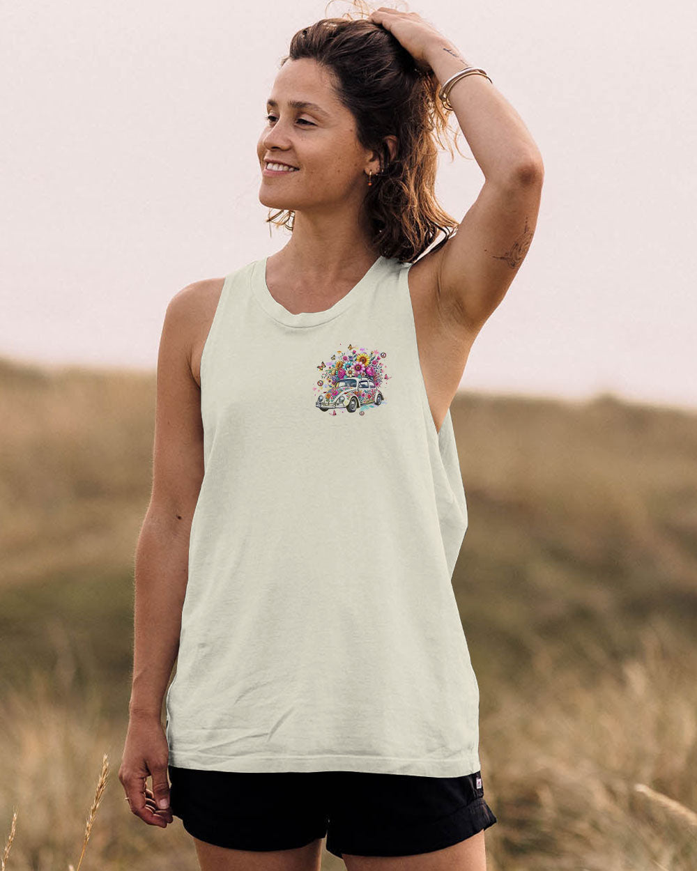 Older Now Still Runnin Against the Wind Floral Hippie Car Graphic for Women AOP Shirts _13_ fmNwu
