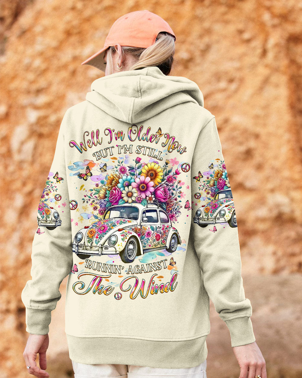 Older Now Still Runnin Against the Wind Floral Hippie Car Graphic for Women AOP Shirts _2_ mZia1