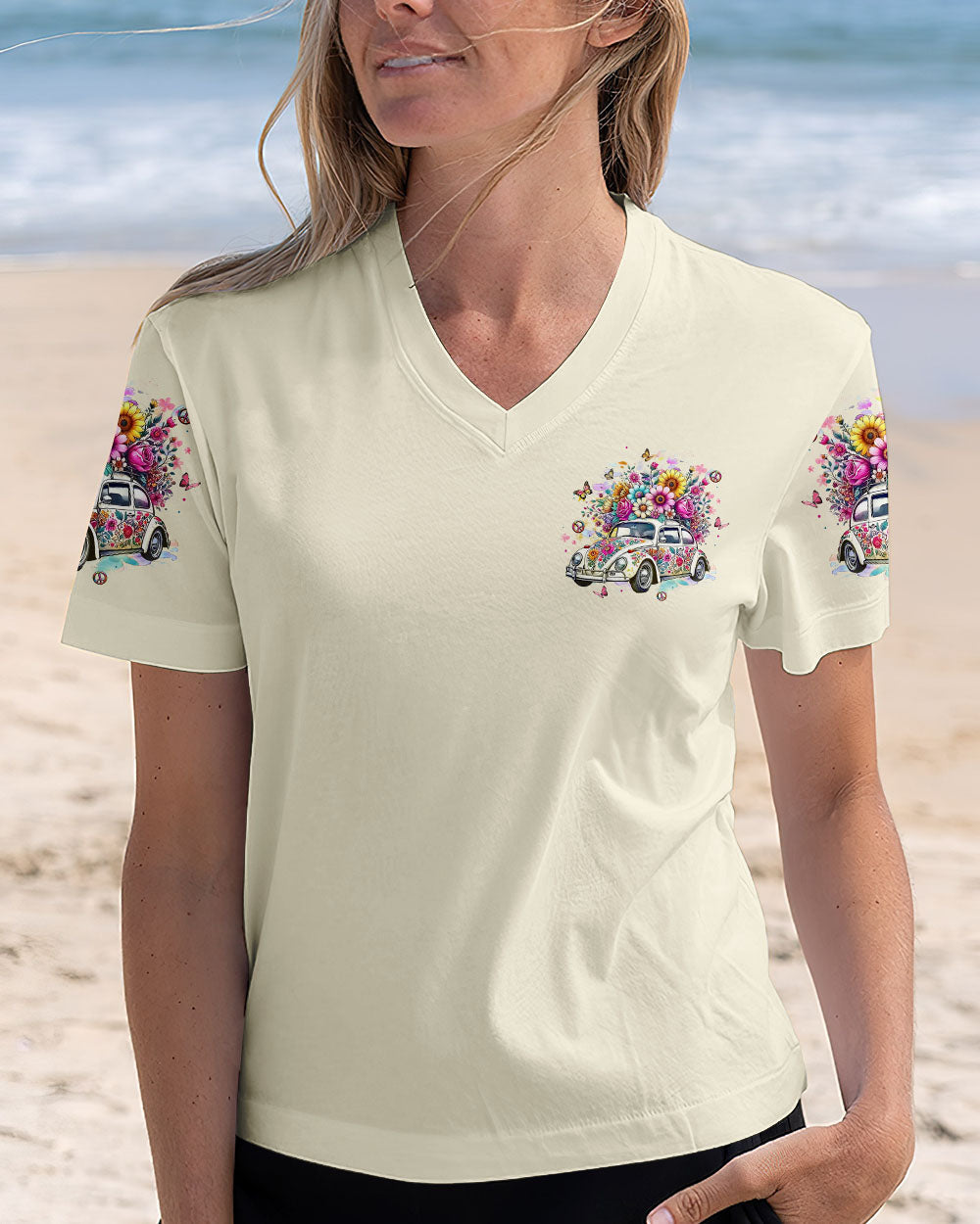 Older Now Still Runnin Against the Wind Floral Hippie Car Graphic for Women AOP Shirts _5_ nzzo7