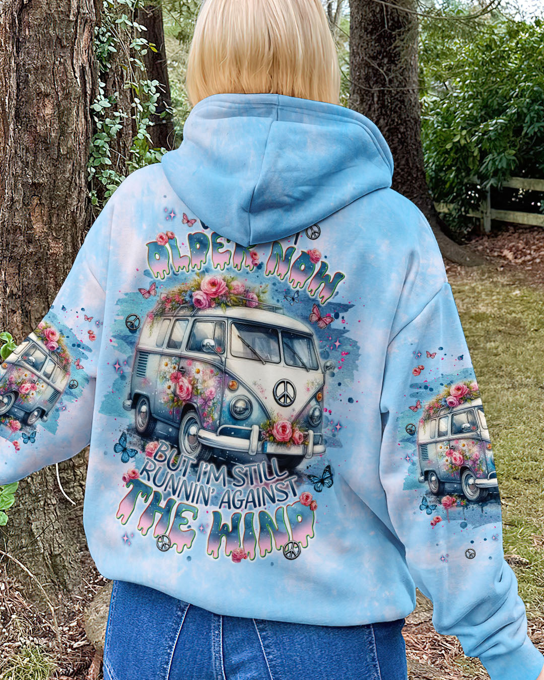 Older Now Still Runnin Against the Wind Floral Peace Van Hippie AOP Shirts _8_ PjXVN