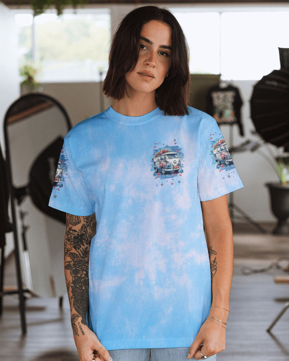 Older Now Still Runnin Against the Wind Floral Peace Van Hippie AOP Shirts _9_ hbsDA