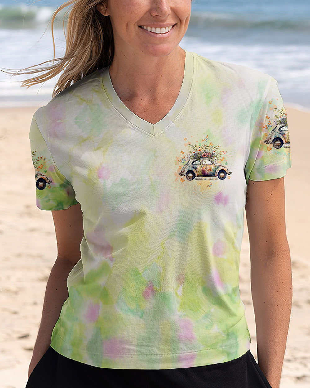 Older Now Still Runnin Against the Wind Floral VW Hippie Car Design AOP Shirts _11_ Yn3Fj