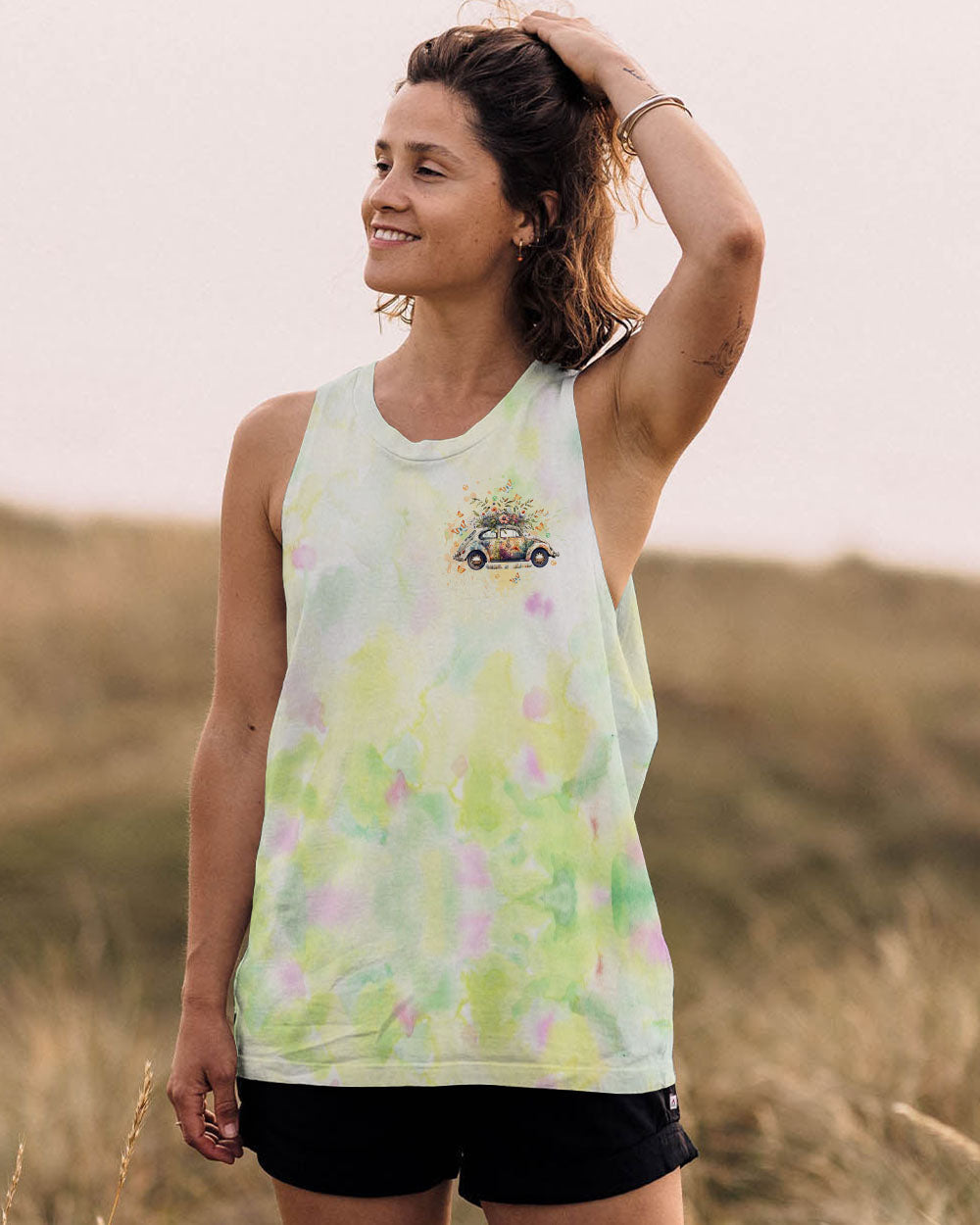 Older Now Still Runnin Against the Wind Floral VW Hippie Car Design AOP Shirts _6_ i6Pea