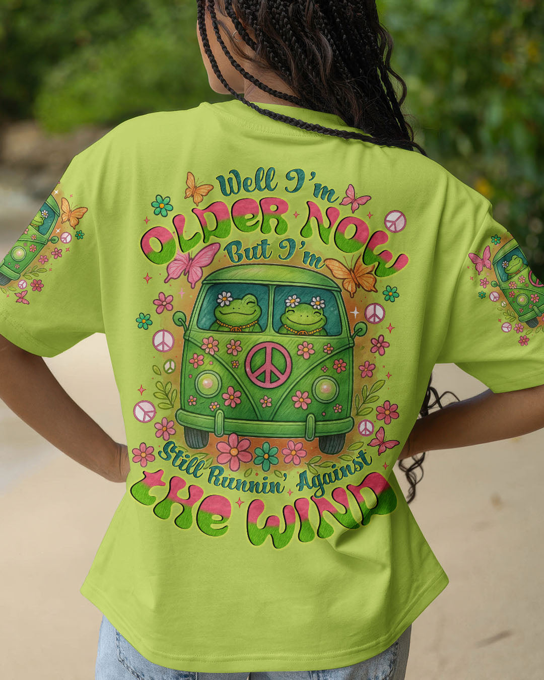 Older Now Still Runnin Against the Wind Funny Fog Hippie Bus AOP Shir _1_ rMNHo