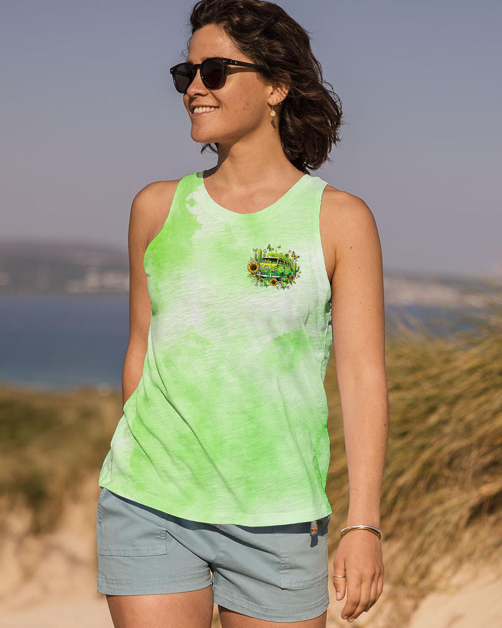 Older Now Still Runnin Against the Wind Green Retro Peace Van AOP Shirts _12_ 4FpMc