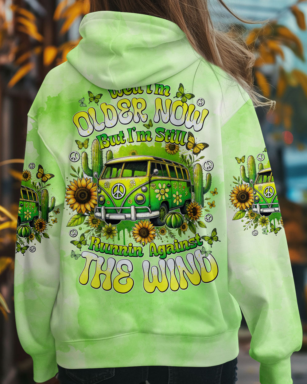 Older Now Still Runnin Against the Wind Green Retro Peace Van AOP Shirts _1_ hAUZb