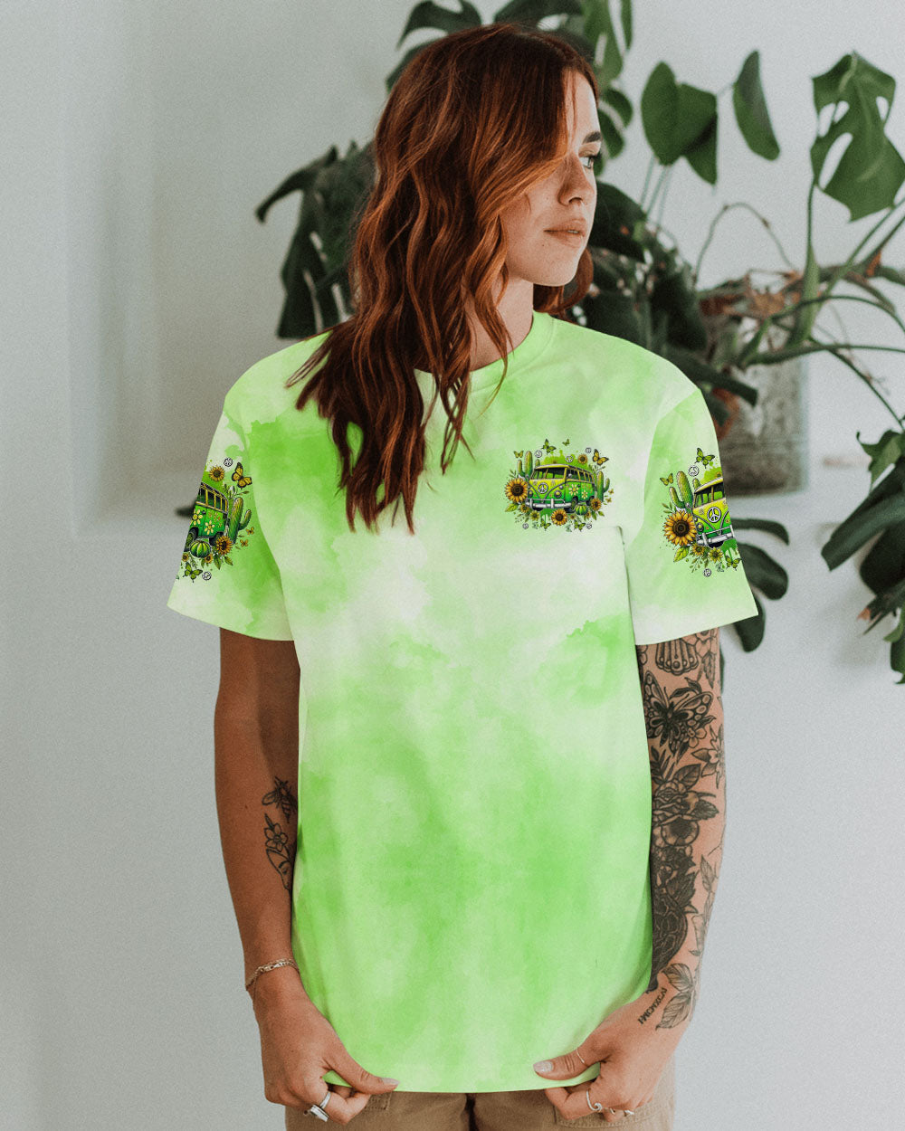 Older Now Still Runnin Against the Wind Green Retro Peace Van AOP Shirts _2_ KjVjG