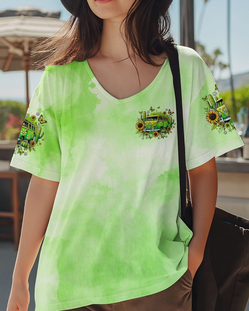 Older Now Still Runnin Against the Wind Green Retro Peace Van AOP Shirts _4_ qBlHk