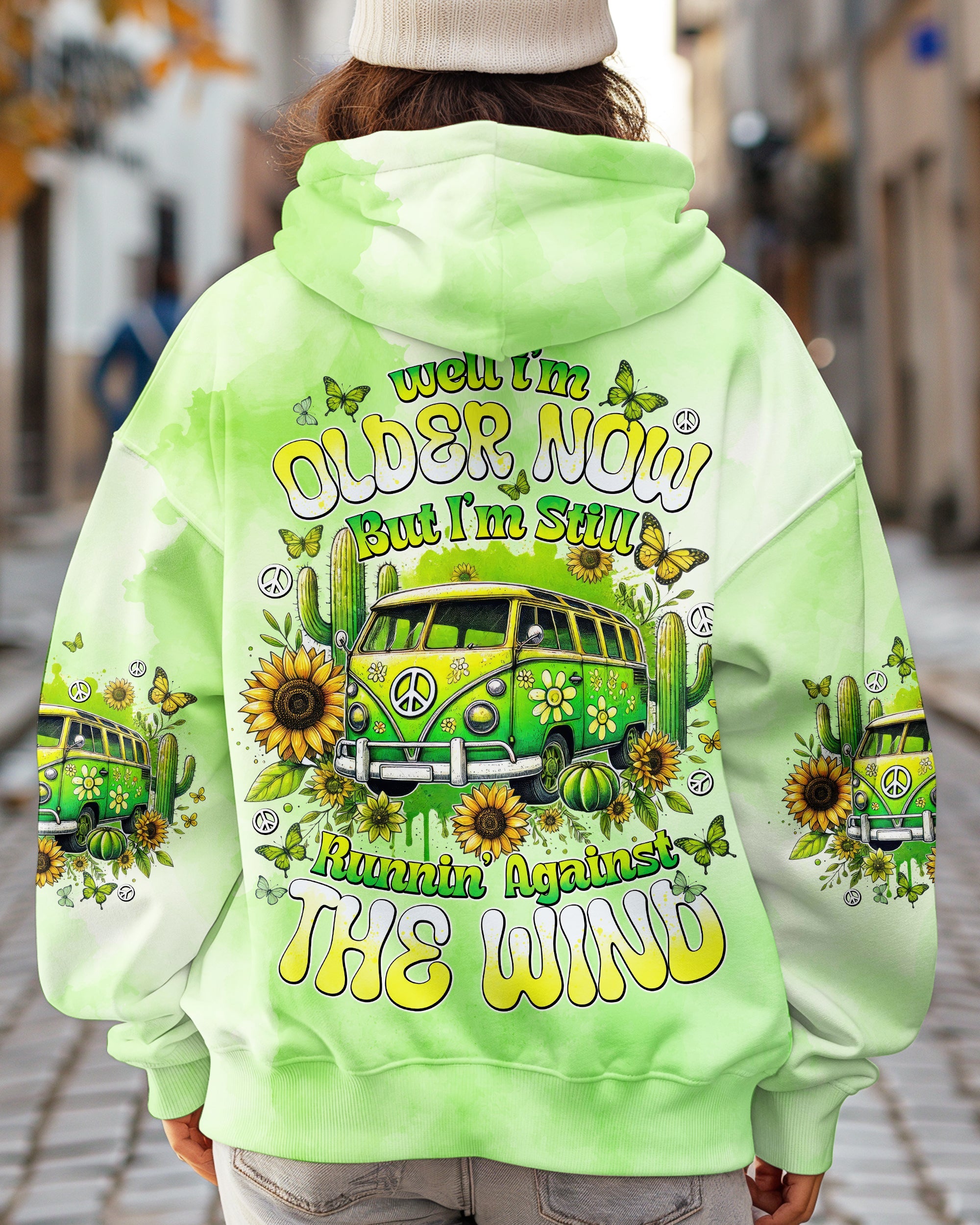 Older Now Still Runnin Against the Wind Green Retro Peace Van AOP Shirts _7_ Bsuke