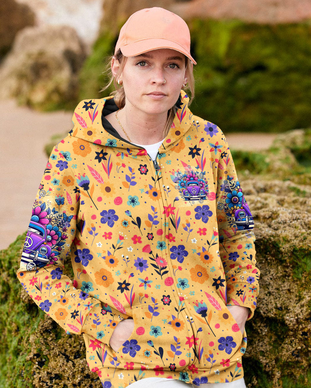 Older Now Still Runnin Against the Wind Hippie VW Flower Colorful Graphic AOP Shirts _11_ X0ptt