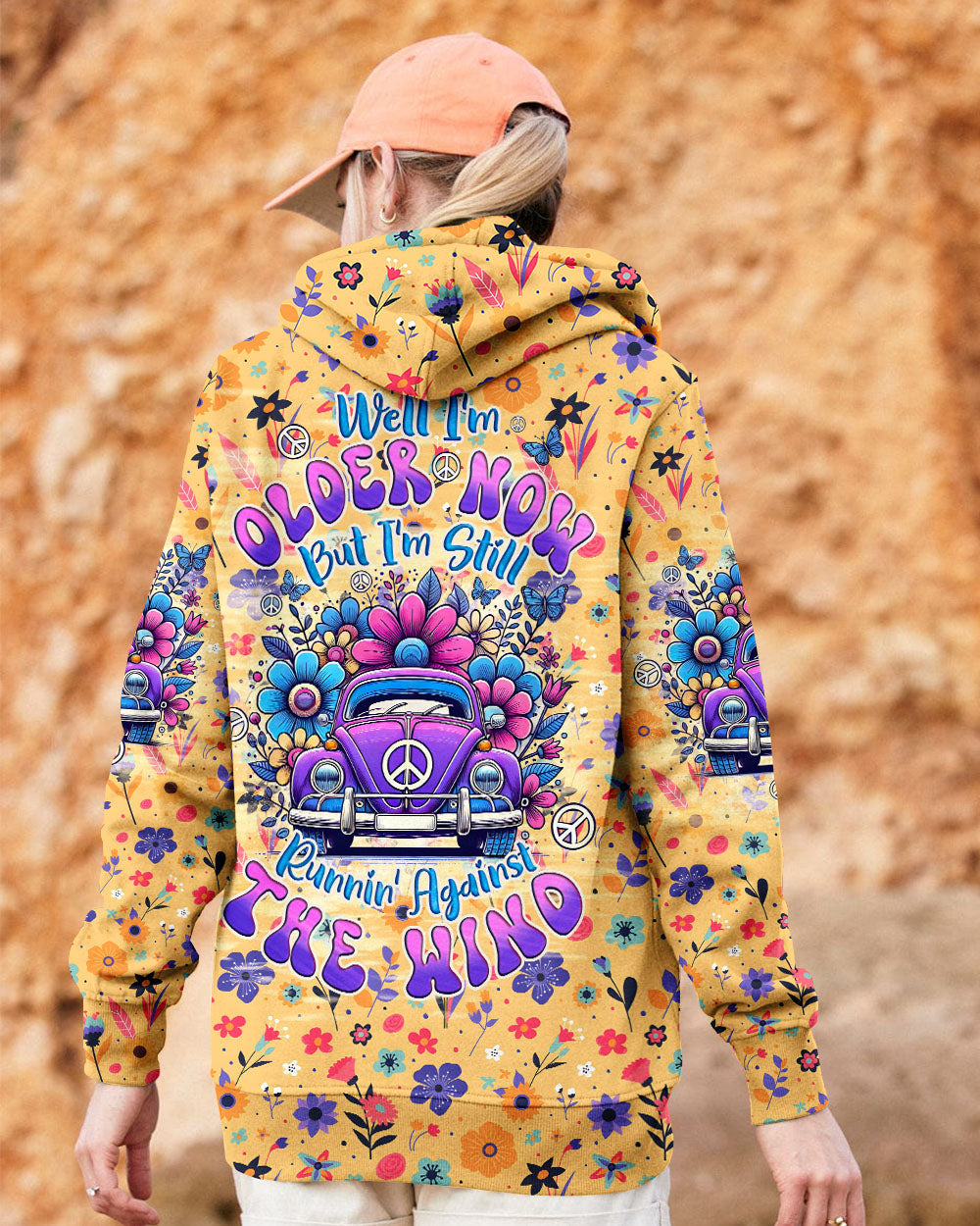 Older Now Still Runnin Against the Wind Hippie VW Flower Colorful Graphic AOP Shirts _2_ wqrgm