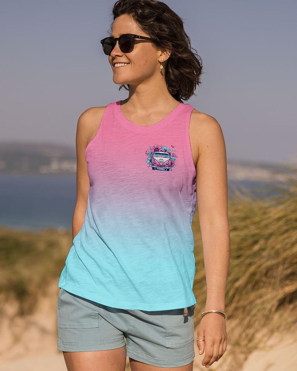 Older Now Still Runnin Against the Wind Pink and Blue Hippie Van AOP Shirts _12_ NvNYo