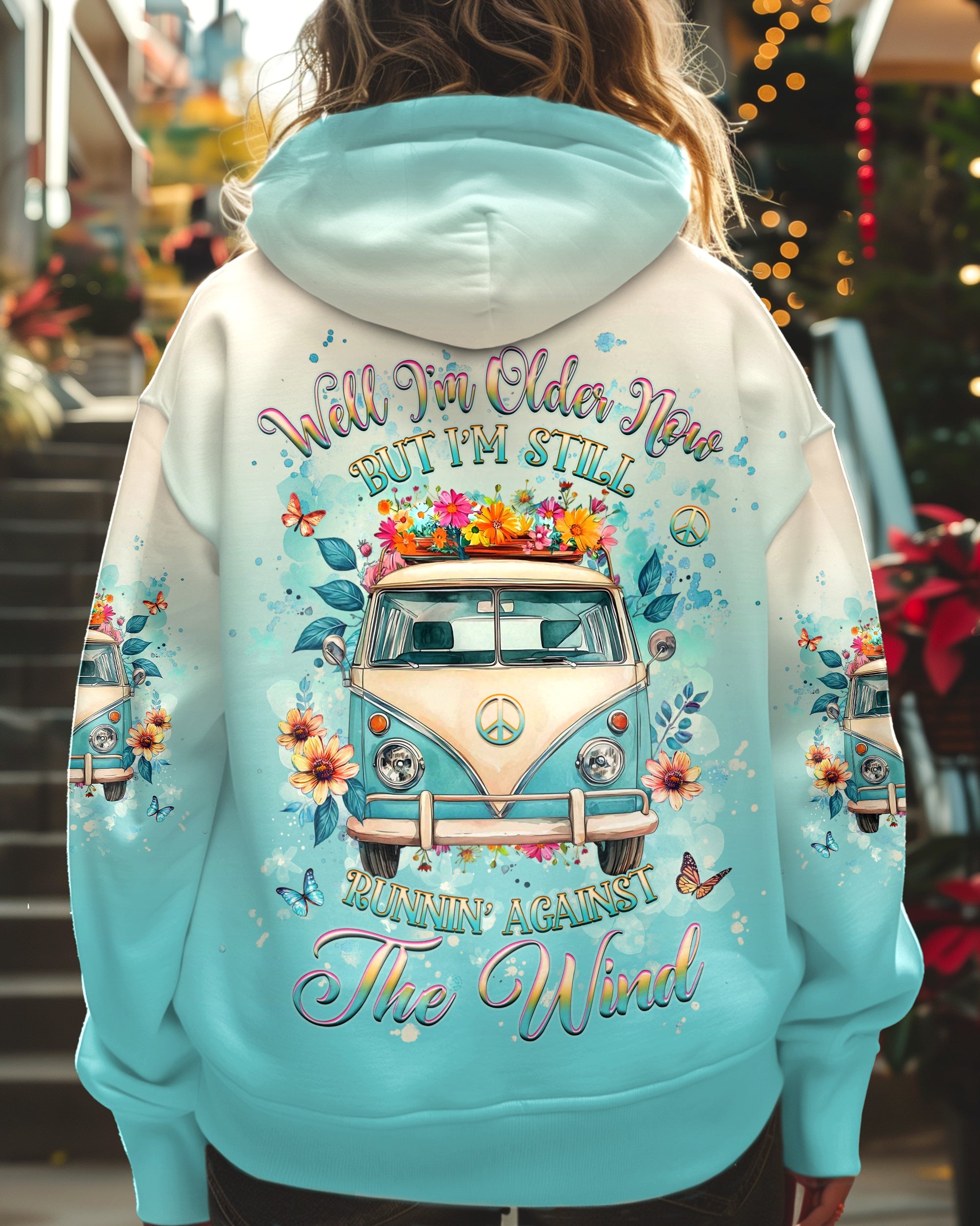 Older Now Still Runnin Against the Wind Retro Flowers Hippie Van AOP Shirts _1_ m5SPq
