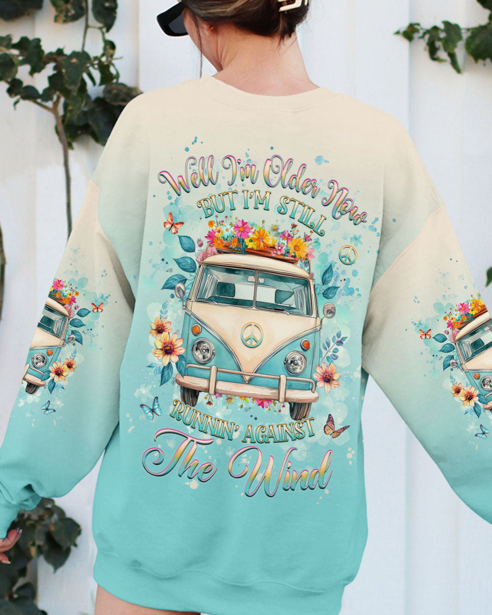 Older Now Still Runnin Against the Wind Retro Flowers Hippie Van AOP Shirts _2_ EhrJ9