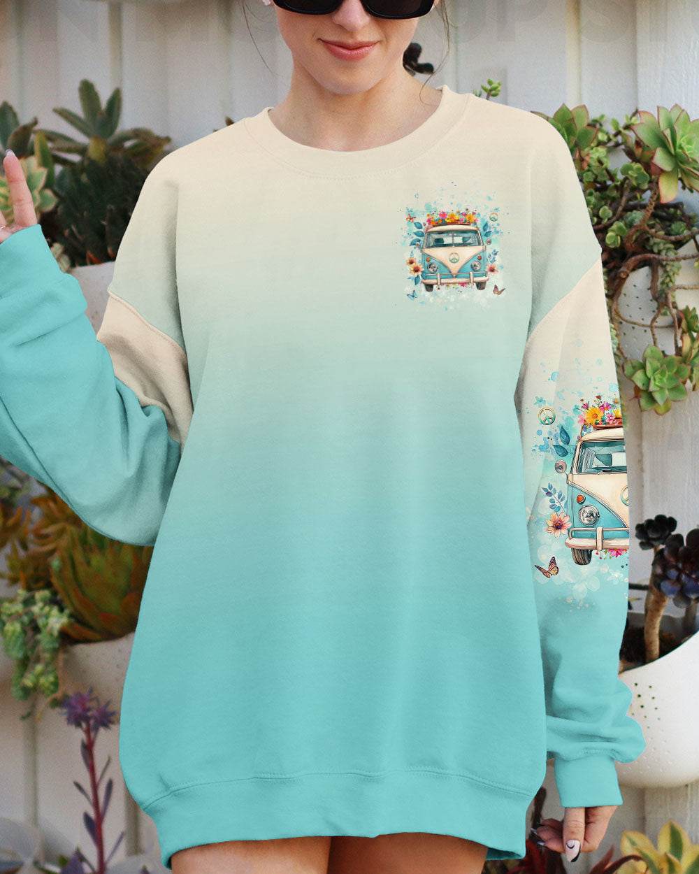 Older Now Still Runnin Against the Wind Retro Flowers Hippie Van AOP Shirts _3_ tIDy0