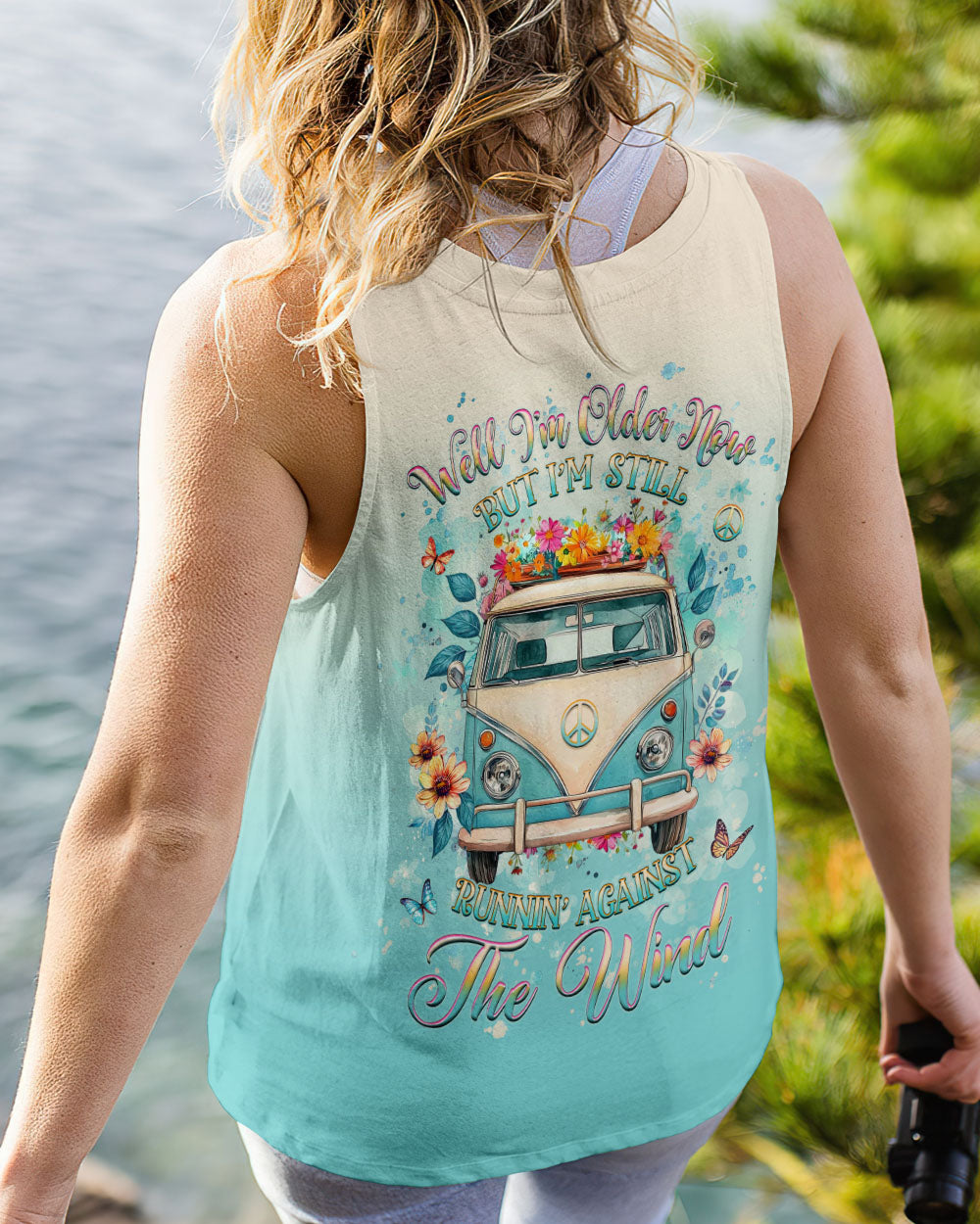 Older Now Still Runnin Against the Wind Retro Flowers Hippie Van AOP Shirts _7_ 84mjI
