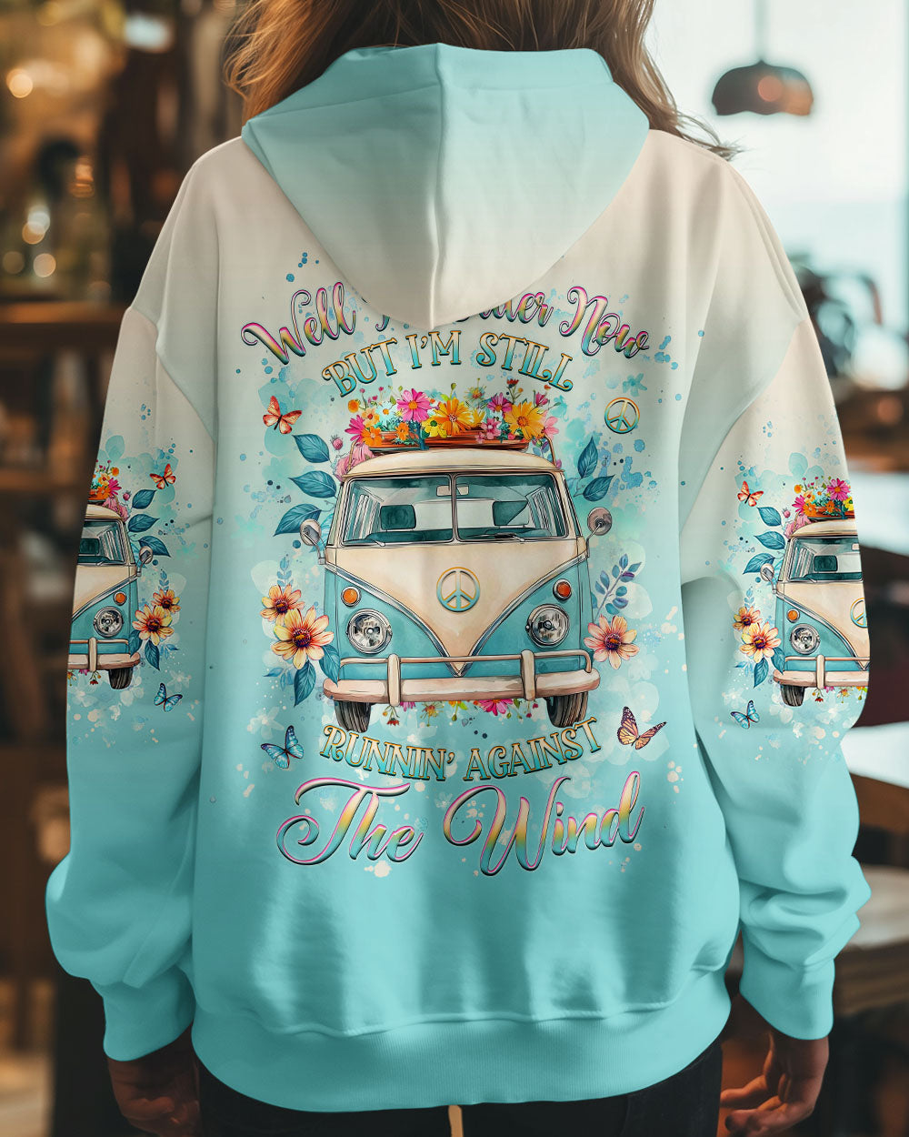 Older Now Still Runnin Against the Wind Retro Flowers Hippie Van AOP Shirts _8_ TNk8c