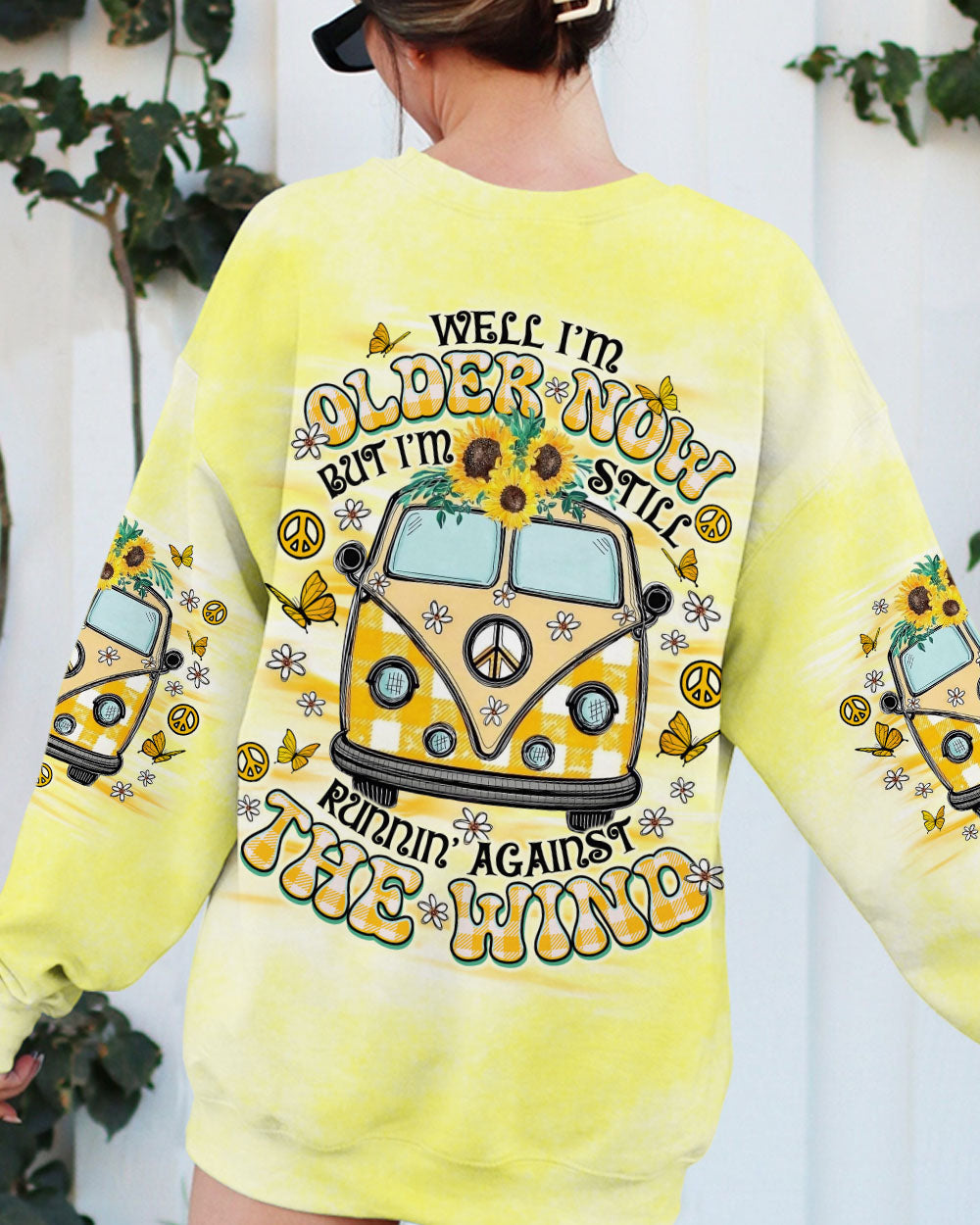 Older Now Still Runnin Against the Wind Retro Yellow Peace Van AOP Shirts _3_ 19bka