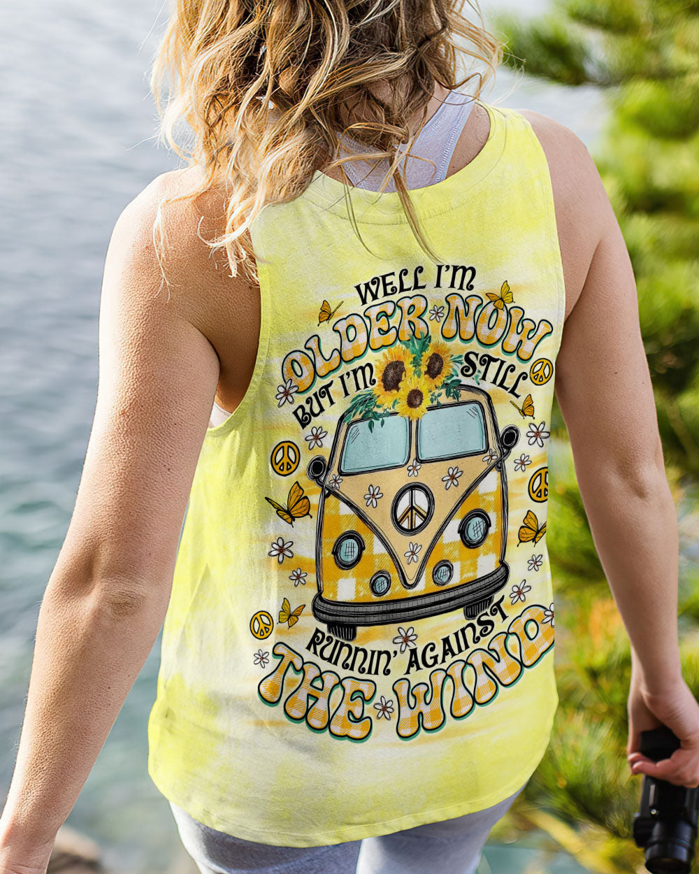 Older Now Still Runnin Against the Wind Retro Yellow Peace Van AOP Shirts _7_ GlU0g