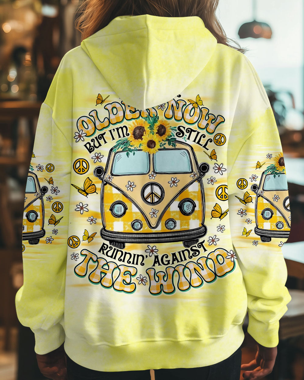 Older Now Still Runnin Against the Wind Retro Yellow Peace Van AOP Shirts _8_ LsM1F