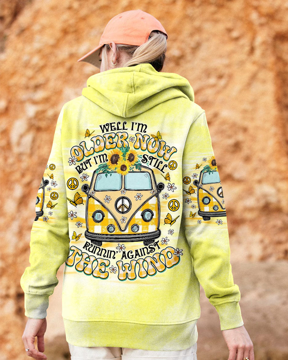 Older Now Still Runnin Against the Wind Retro Yellow Peace Van AOP Shirts _9_ E1D0Z