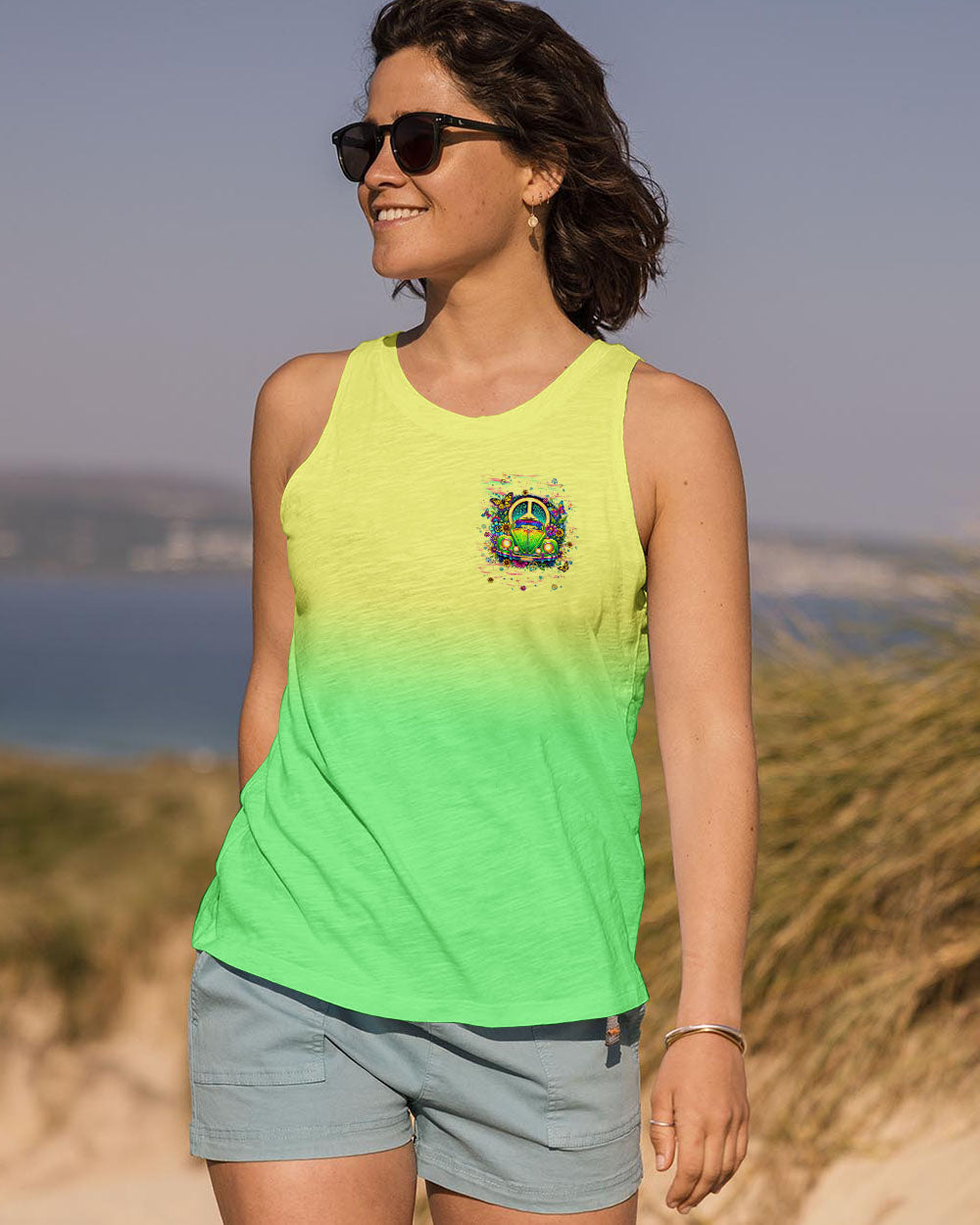 Older Now Still Runnin Against the Wind Tie Dye Green Hippie VW AOP Shirts _12_ 4ZuW7