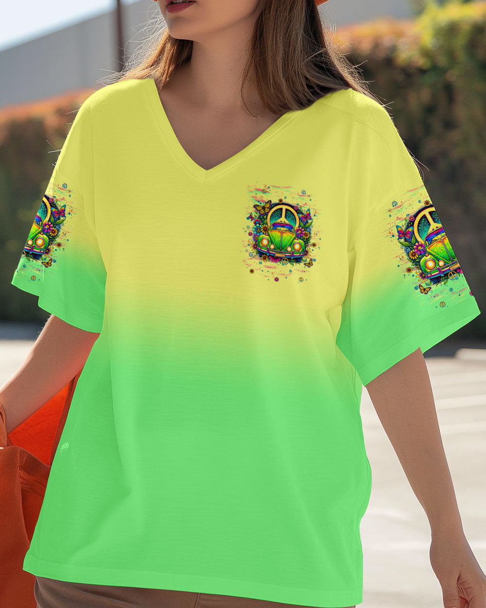 Older Now Still Runnin Against the Wind Tie Dye Green Hippie VW AOP Shirts _4_ OF3uL