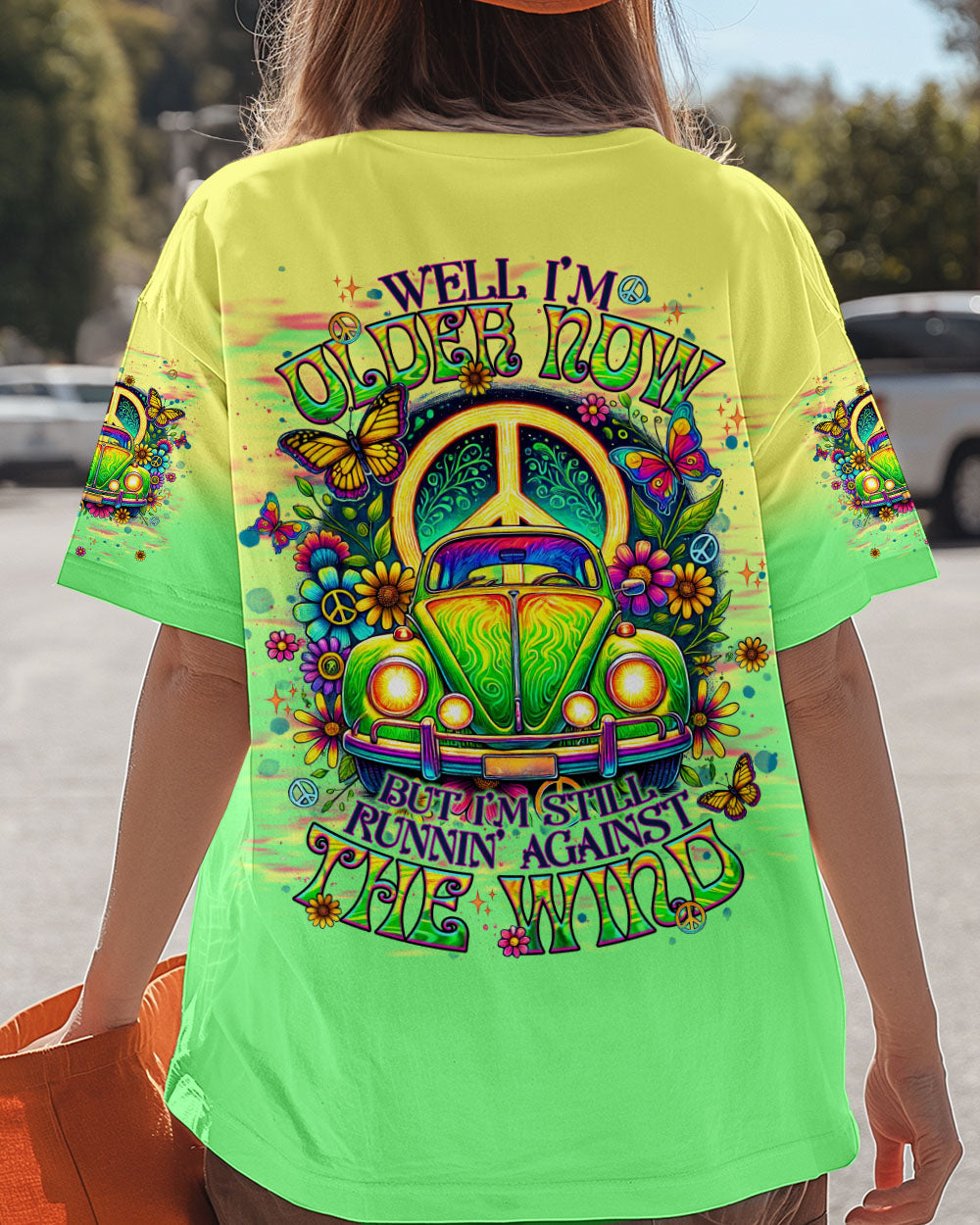 Older Now Still Runnin Against the Wind Tie Dye Green Hippie VW AOP Shirts _5_ 5OOIx