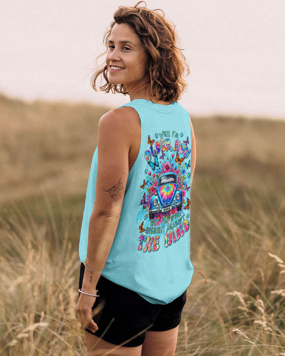 Older Now Still Runnin Against the Wind Tie Dye Hippie Car AOP Shirts _10_ oOtL7