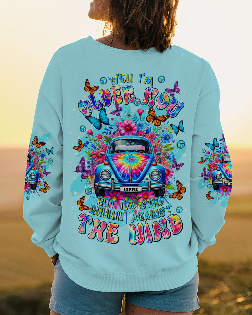Older Now Still Runnin Against the Wind Tie Dye Hippie Car AOP Shirts _7_ kirji