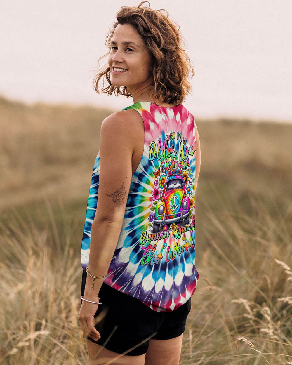 Older Now Still Runnin Against the Wind Tie Dye Hippie VW AOP Shirts _12_ uzWtM