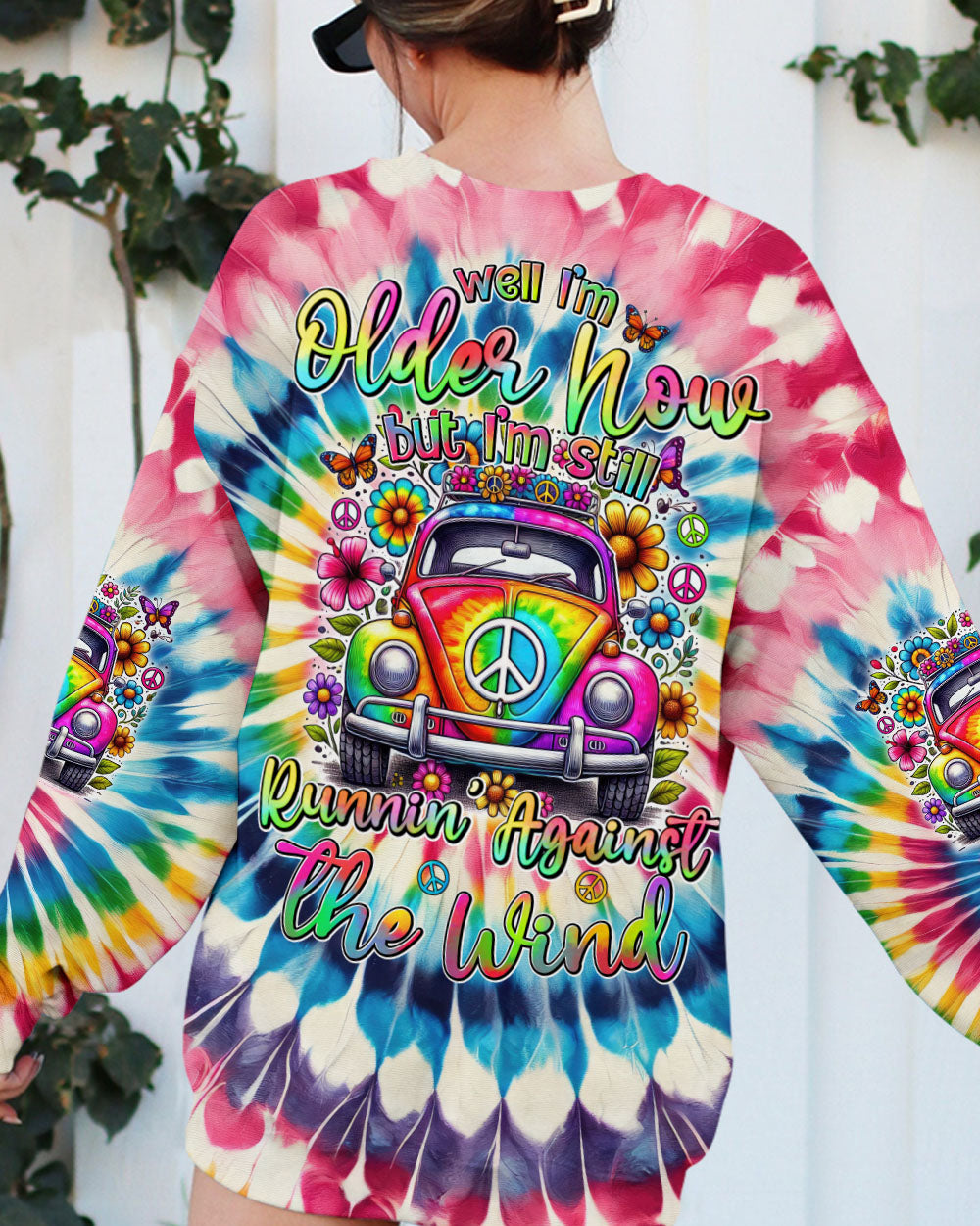 Older Now Still Runnin Against the Wind Tie Dye Hippie VW AOP Shirts _13_ HvUEH