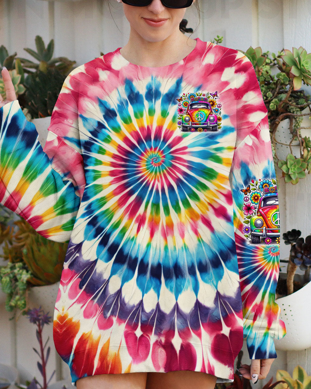 Older Now Still Runnin Against the Wind Tie Dye Hippie VW AOP Shirts _6_ Fnk9I