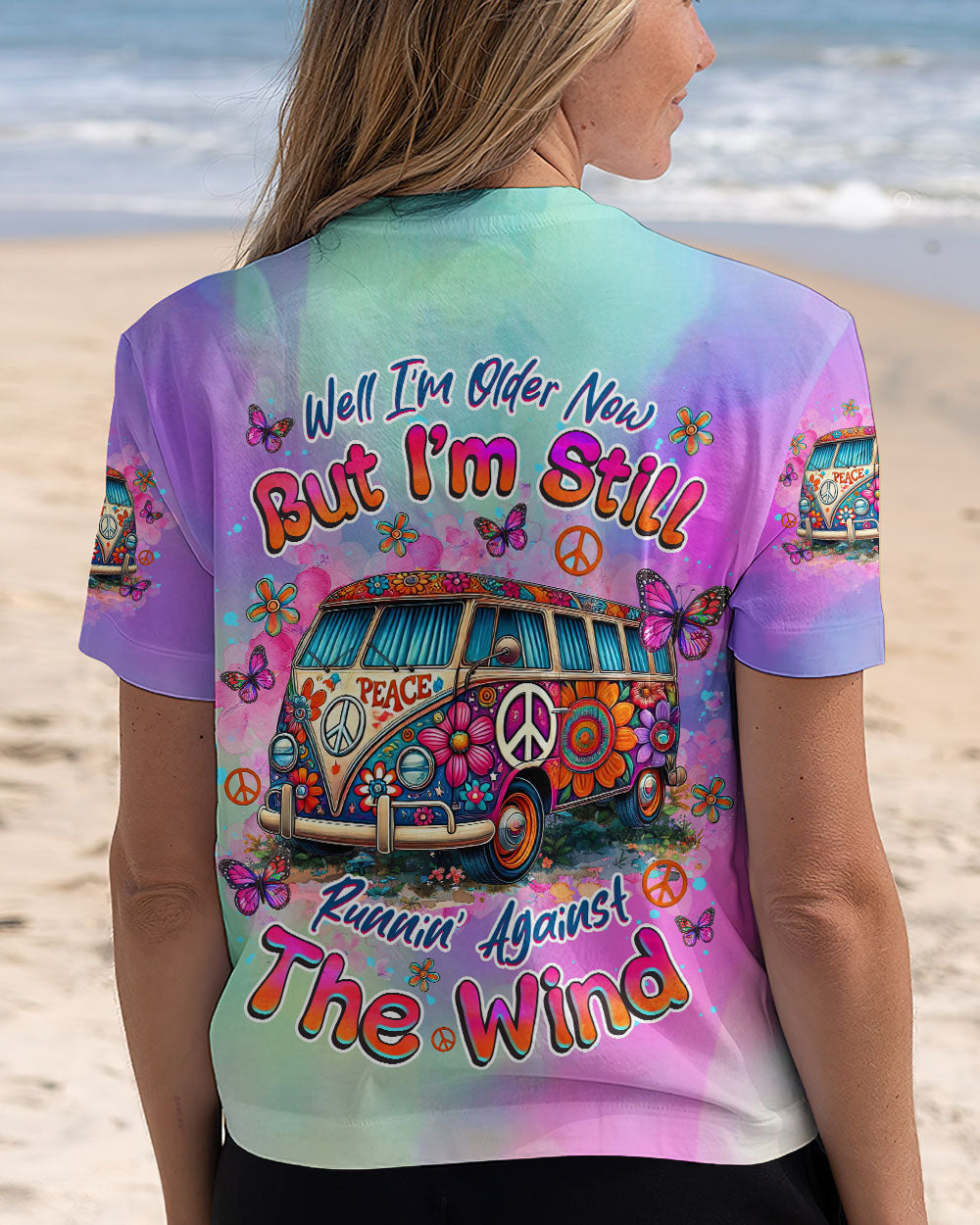 Older Now Still Runnin Against the Wind Tie Dye Peace Van AOP Shirts _10_ 3SXz9